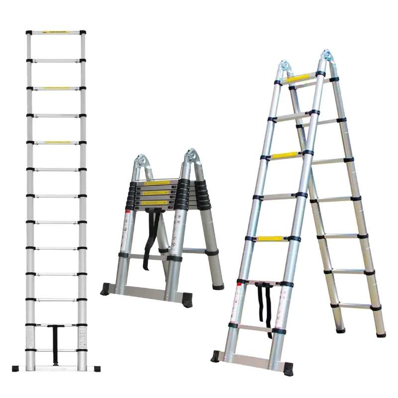Teleskopisk stege 4,4 m, lätt aluminium, säker och bärbar | Hem & Hobby | Pryloteket