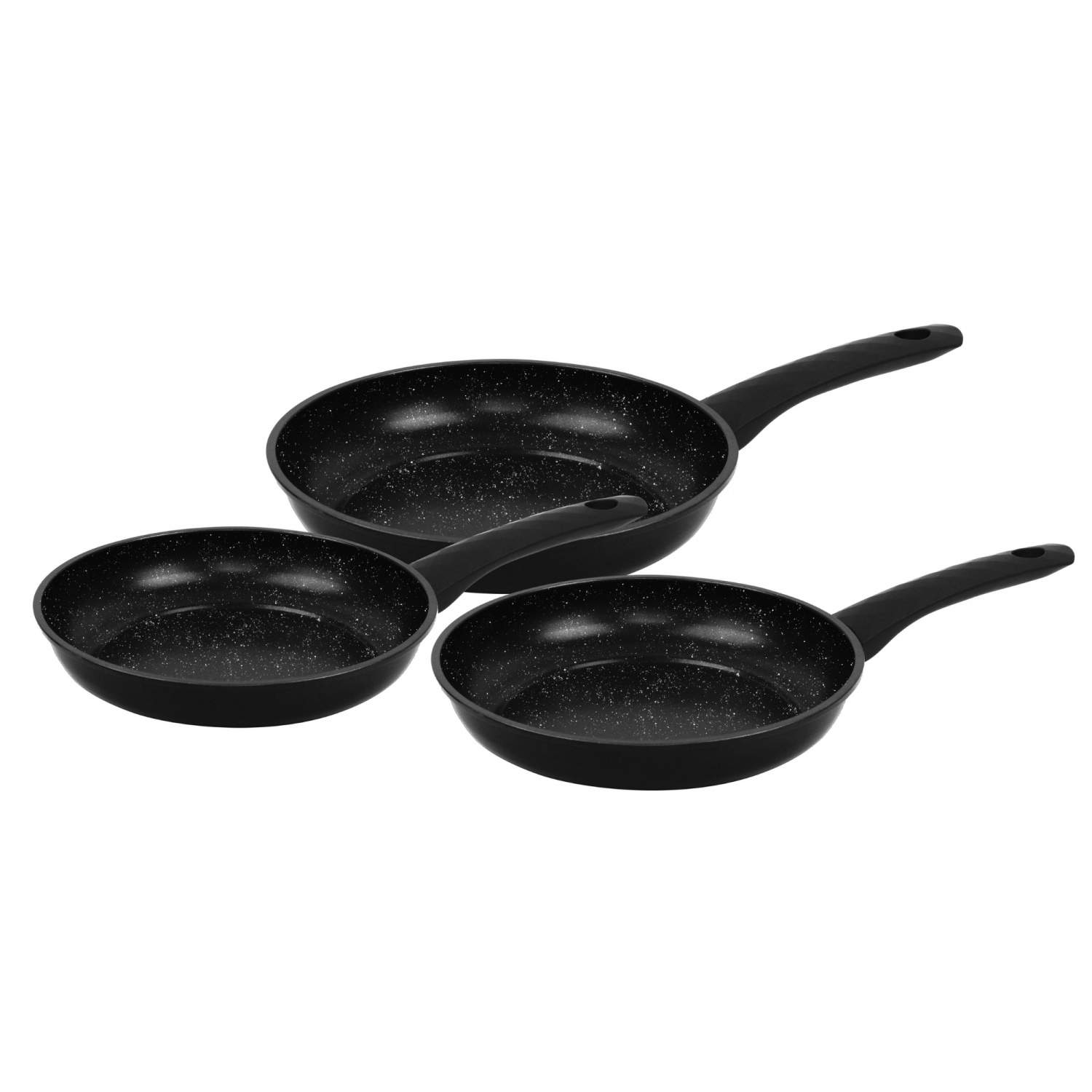 Marmorbelagda stekpannor, non-stick, 3 delar | Hem & Hobby | Pryloteket