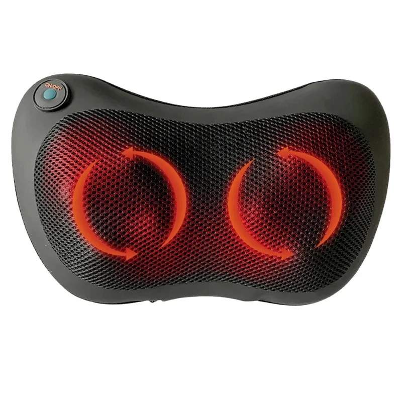 Shiatsu massagepude, varmeterapi, 4 noder, bærbar