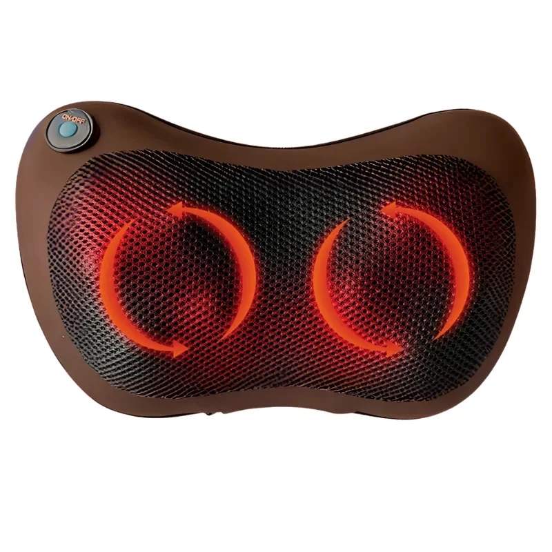 Shiatsu massagepude med varme, 4 noder, bærbar