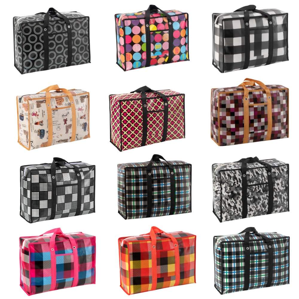 Genanvendelige indkøbsposer, 10-pak med lommer og lynlås