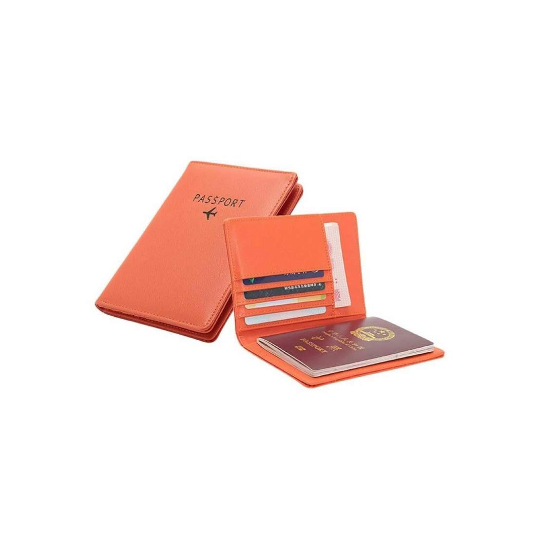 Passhållare i PU-läder, Orange | Mode & Accessoarer - Väskor & Plånböcker - Plånböcker & Passfodral | Pryloteket