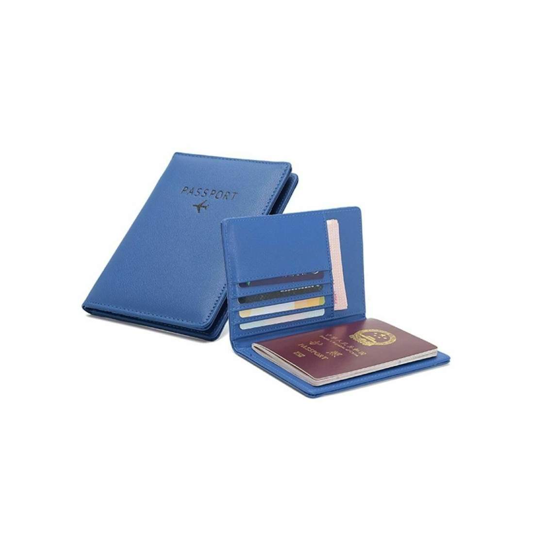 Passhållare i PU-läder, Blå | Mode & Accessoarer - Väskor & Plånböcker - Plånböcker & Passfodral | Pryloteket