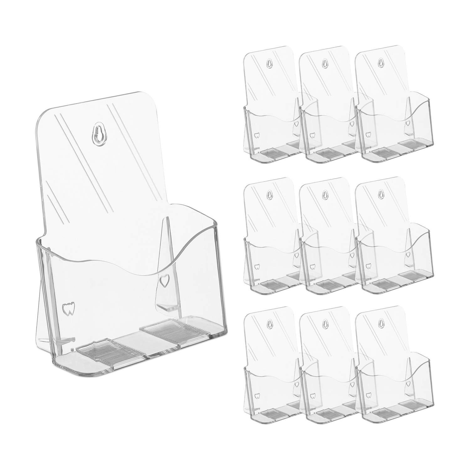 A5 Brochure Stand Sæt med 10 - Klare akrylholdere
