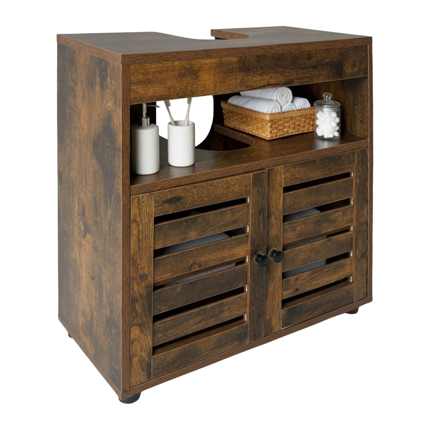 Badrumsskåp – Lamelldörrar, Förvaringshyllor | Hem & Hobby | Pryloteket