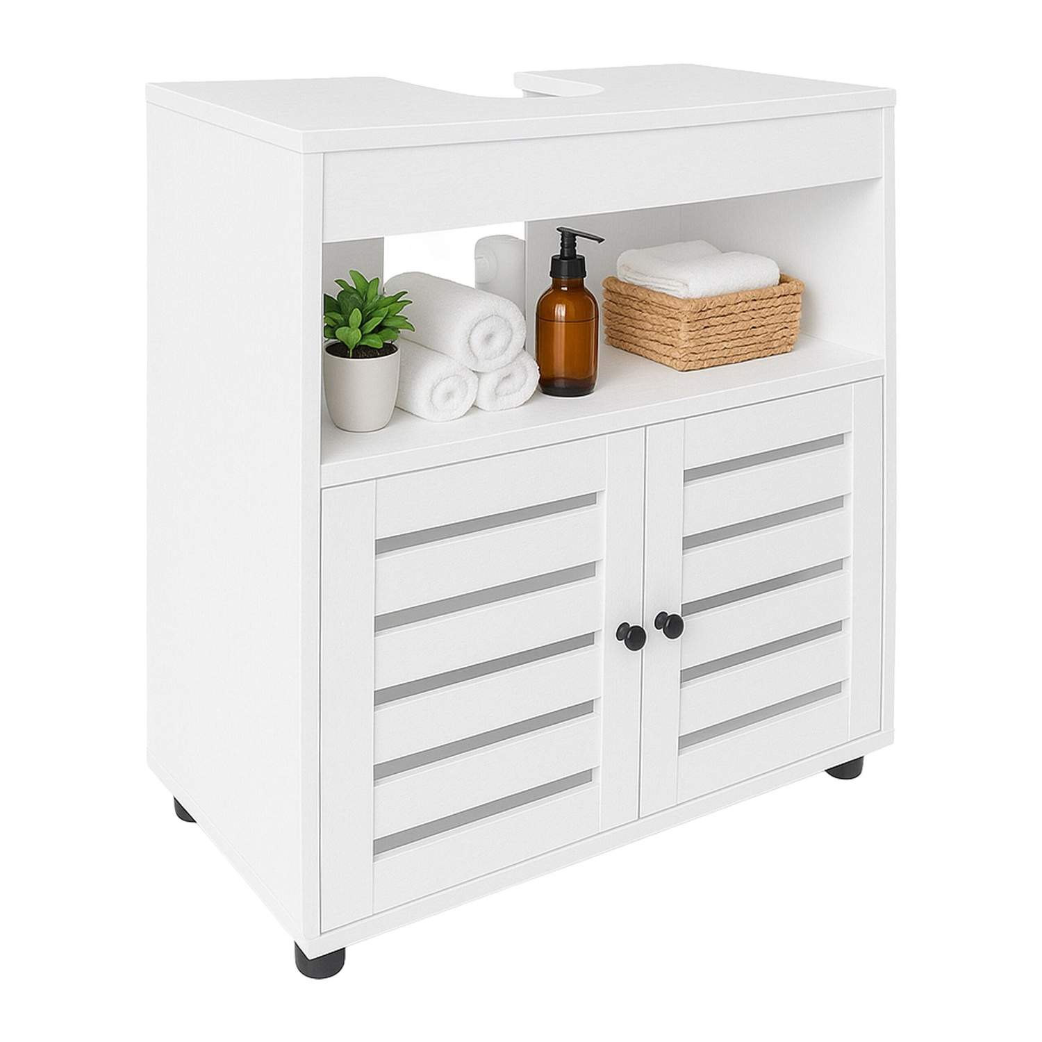 Badeværelsesvaskeskab – Lamellåger, ekstra opbevaring