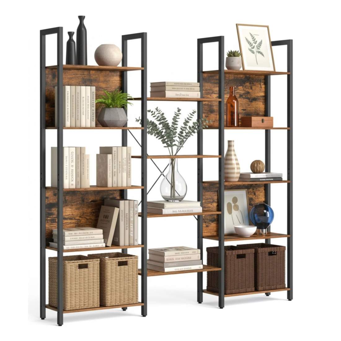 Industriell bokhylla – rustik förvaringsenhet med 14 våningar | Hem & Hobby | Pryloteket