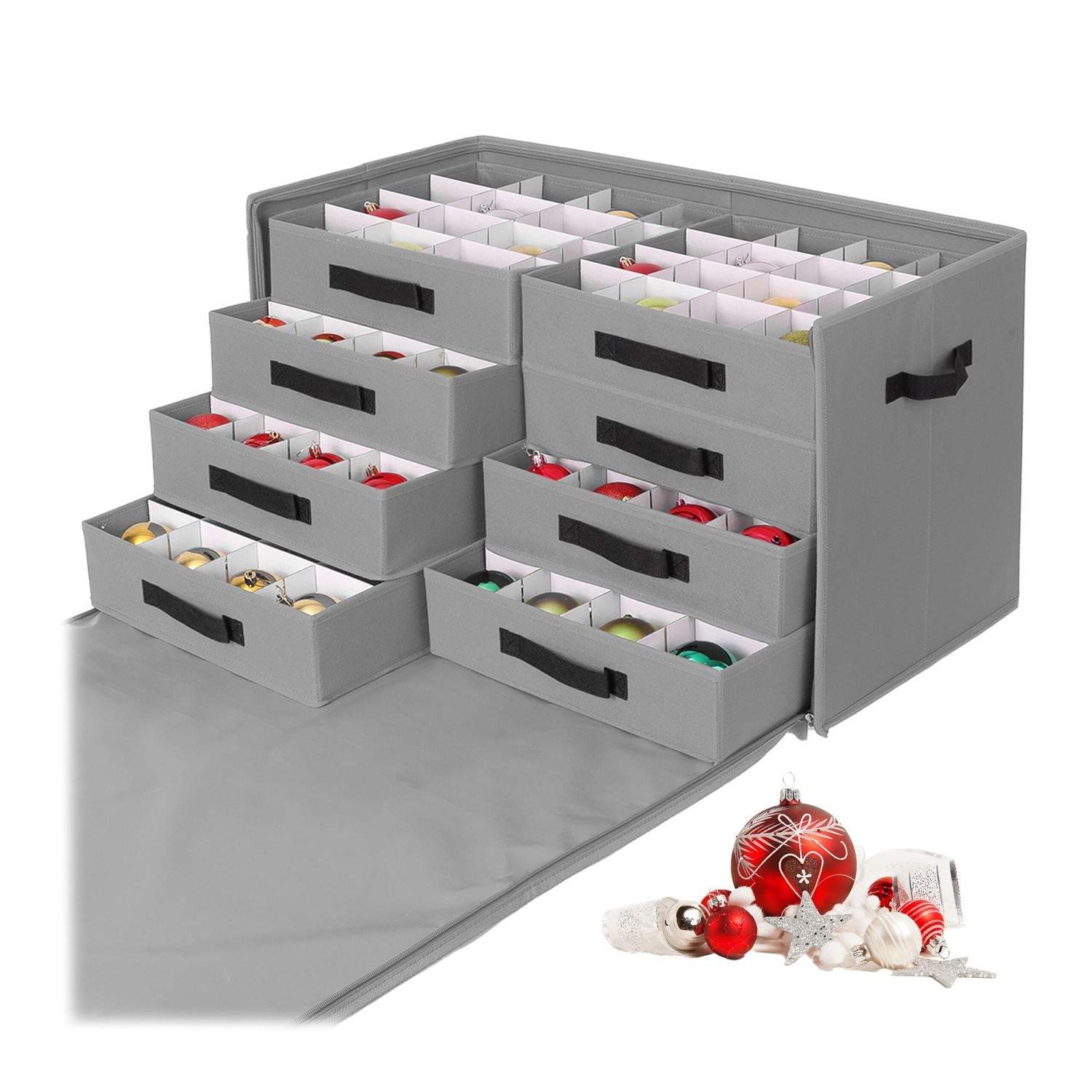 Julekugleopbevaringskasse – justerbare rumdelere, klar