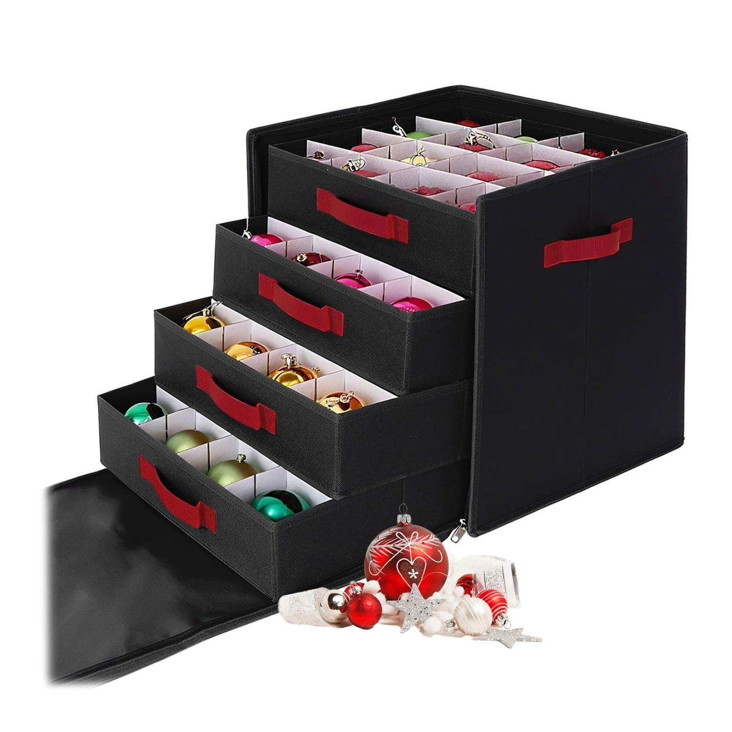 Julekugleopbevaringskasse – justerbare rumdelere, klar