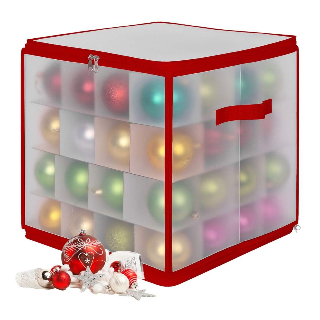 Förvaringslåda för julgranskulor – justerbara avdelare, tydlig design | Hem & Hobby | Pryloteket