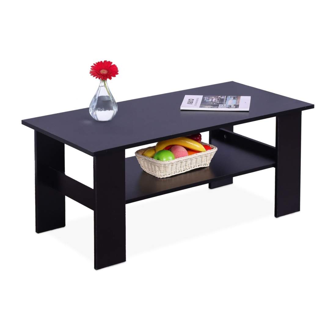 Modernt soffbord med hyllplan – lätt att rengöra, 100 kg stöd | Hem & Hobby | Pryloteket