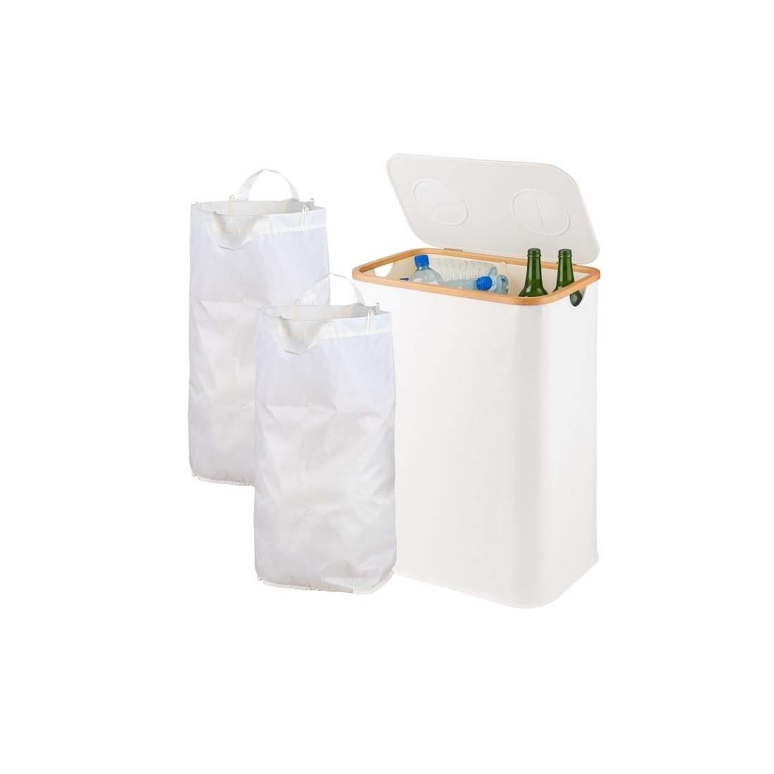 Pantbehållare för återvinning av flaskor – 2 sektioner, lättrengjorda påsar | Hem & Hobby | Pryloteket