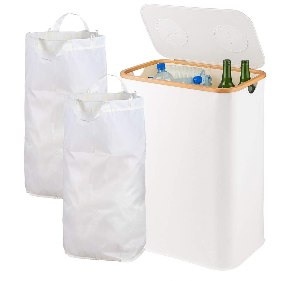 Återvinningsbehållare för flaskor – 2 sektioner, kapacitet 60–100 | Hem & Hobby | Pryloteket