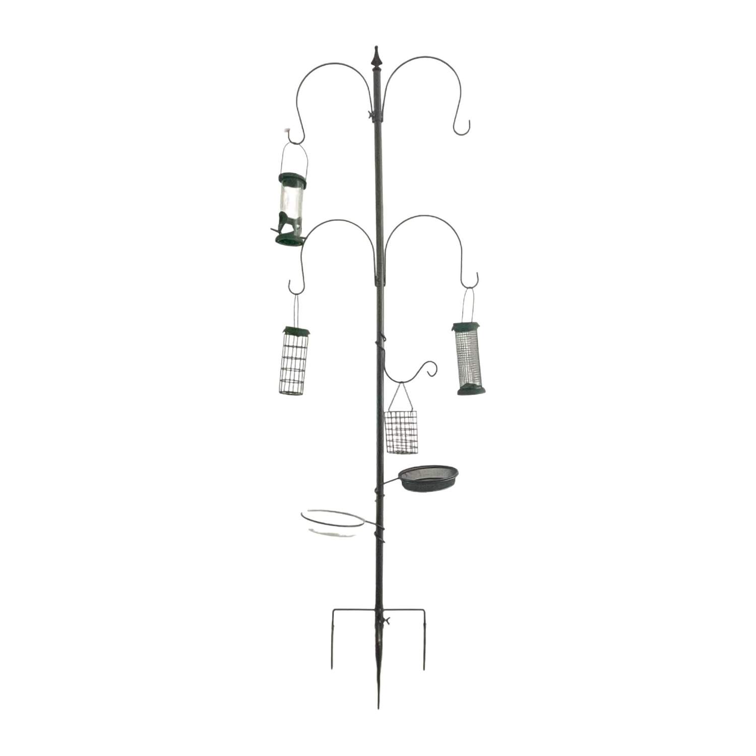 Fuglefoderstation – 6-i-1 stål, rustikt design