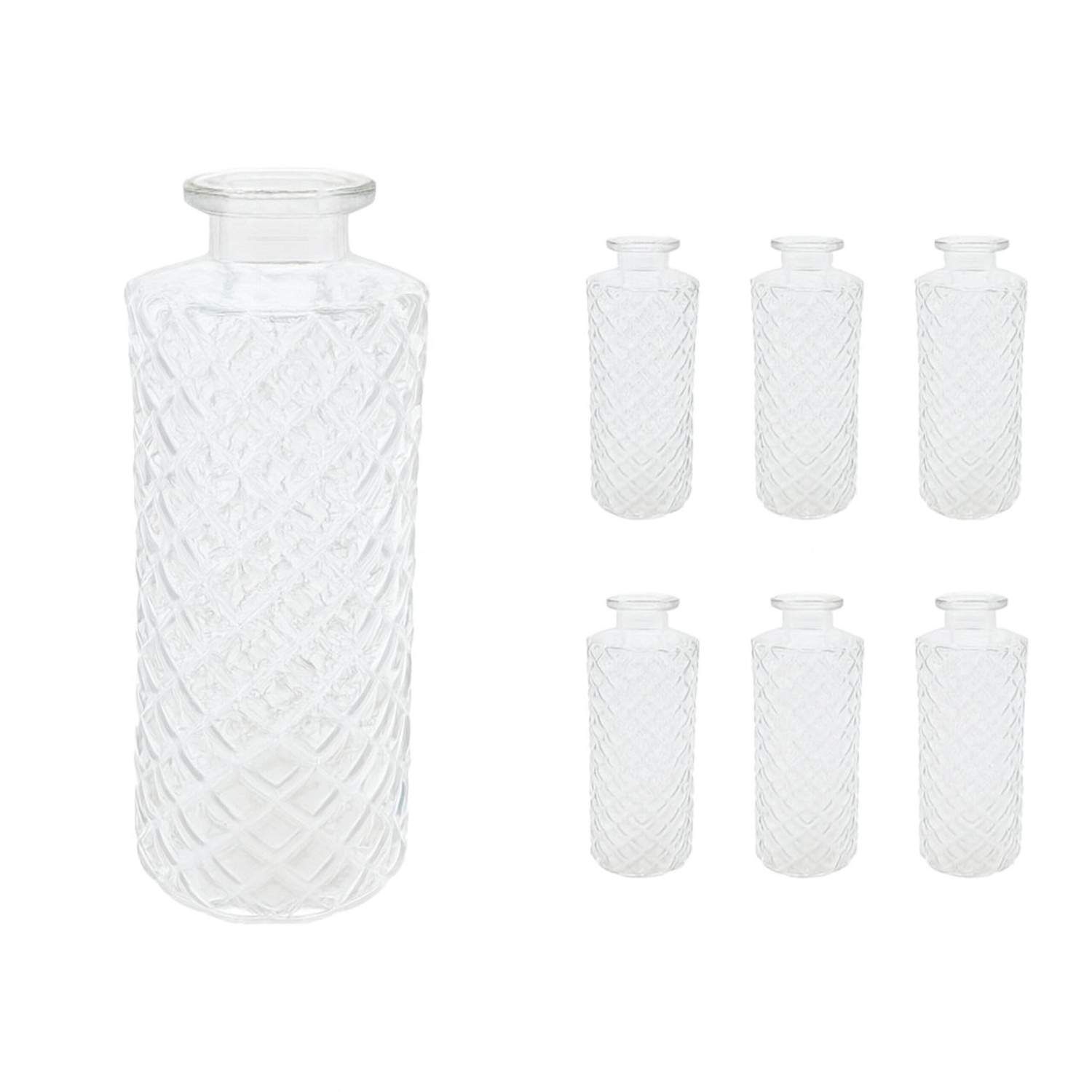 Dekorativa glasvaser, set om 6 – texturerad vintagestil | Hem & Hobby | Pryloteket