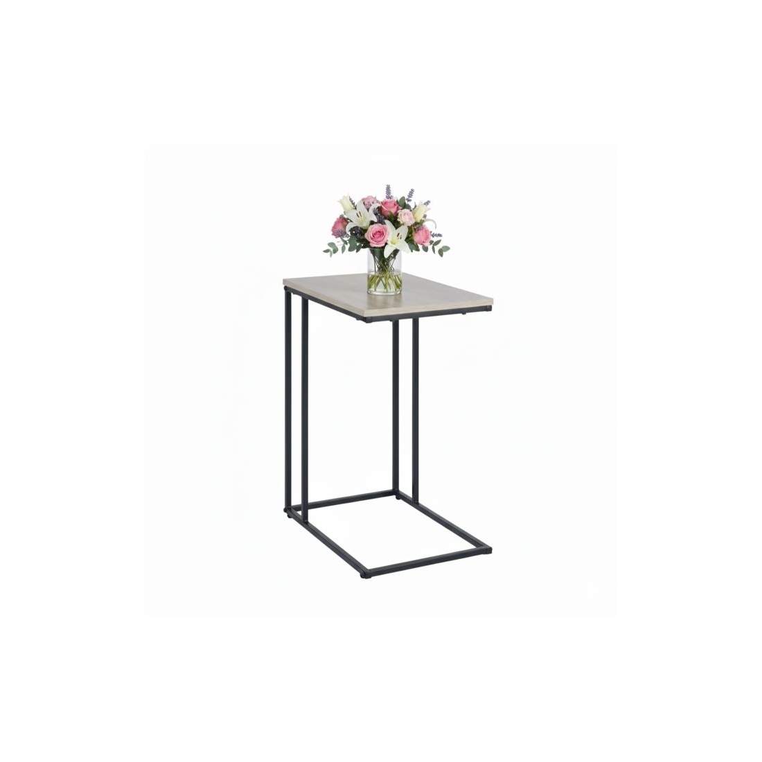 C-format sidobord – träeffektskiva, metallram | Hem & Hobby | Pryloteket