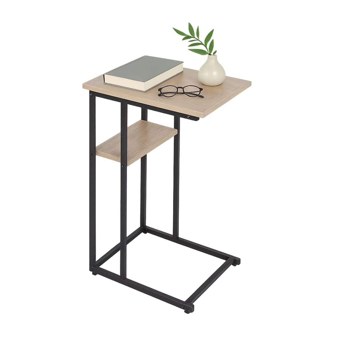 C-format sidobord med 2 hyllor – Soffa & Bed Companion | Hem & Hobby | Pryloteket