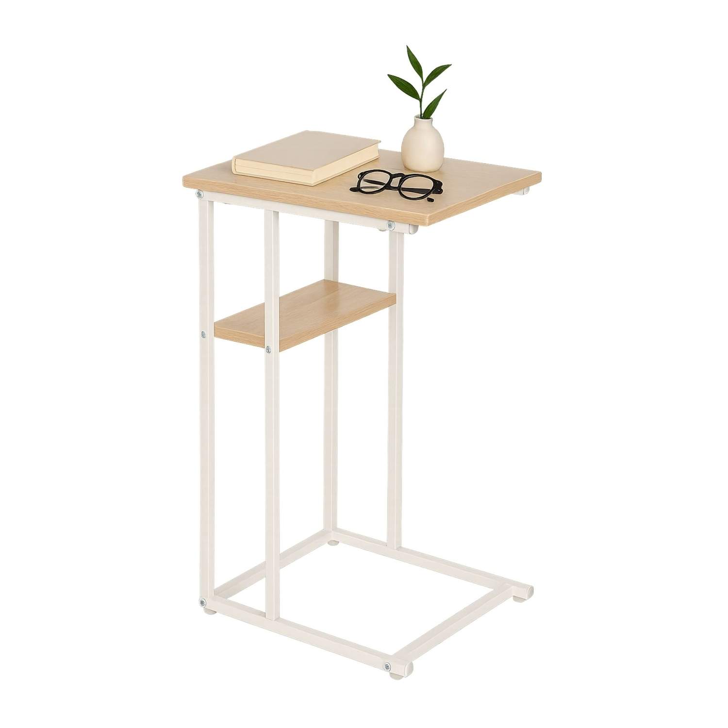 C-formet sidebord med 2 hylder – Sofa & Bed Companion