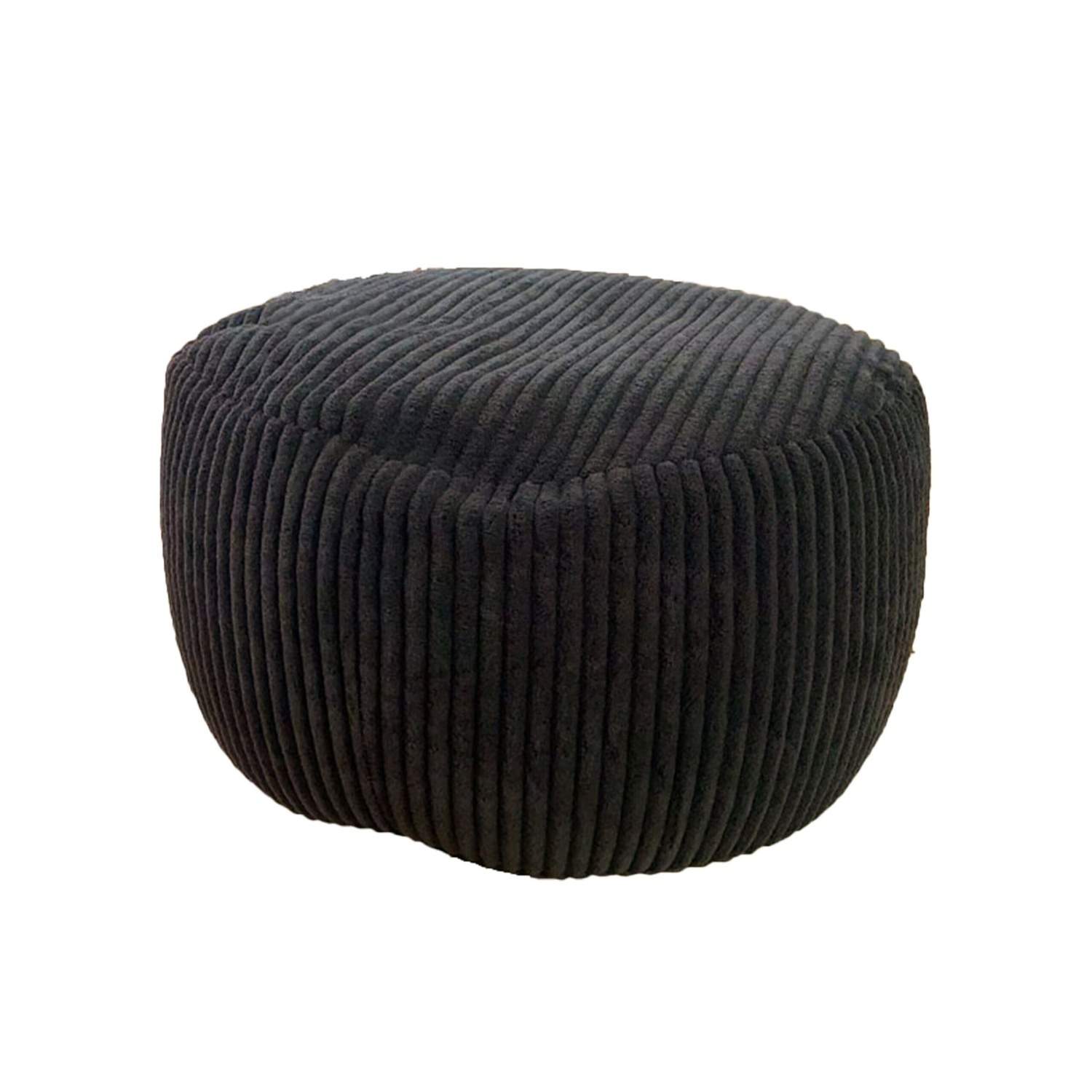 Corduroy Puf – Rund Gulvpude, Boho Stil