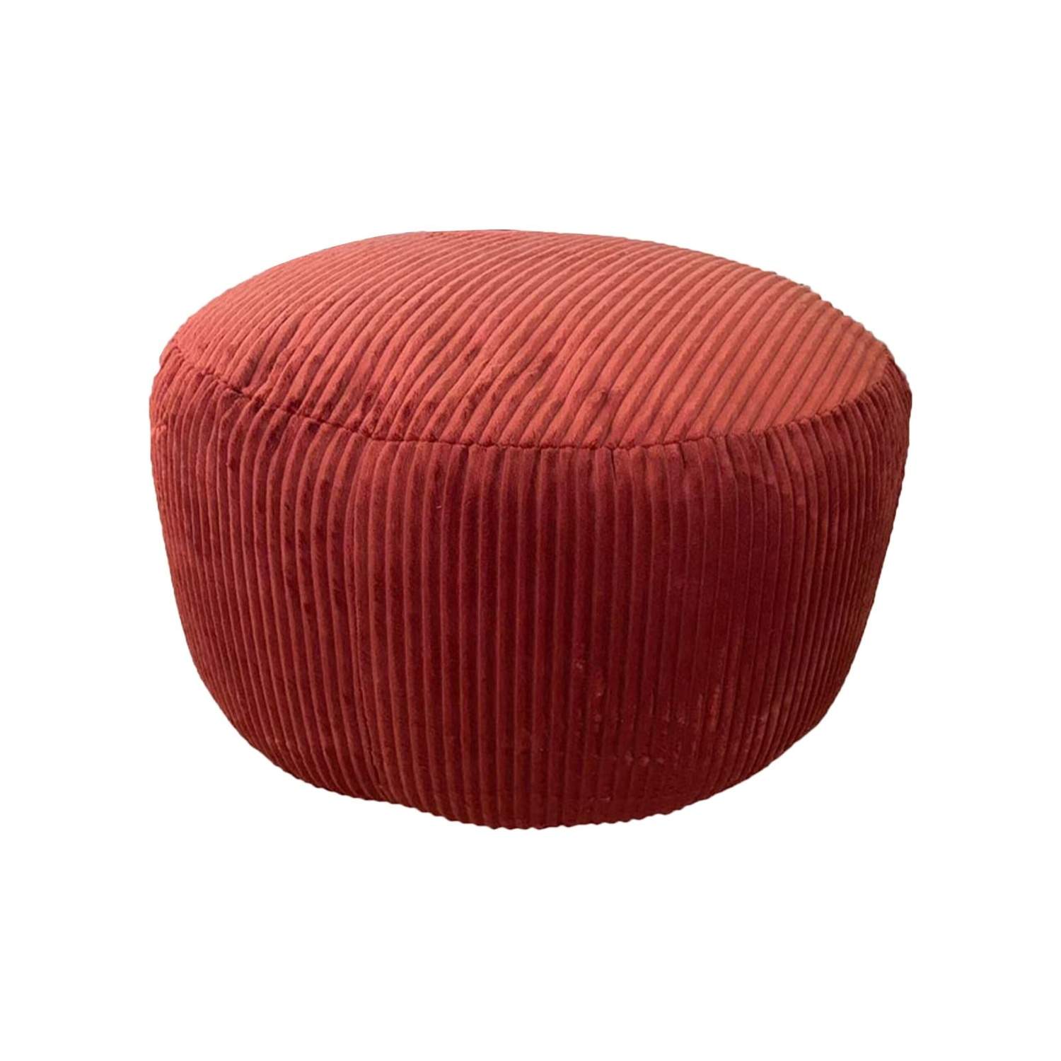Corduroy Puf – Rund Gulvpude, Boho Stil
