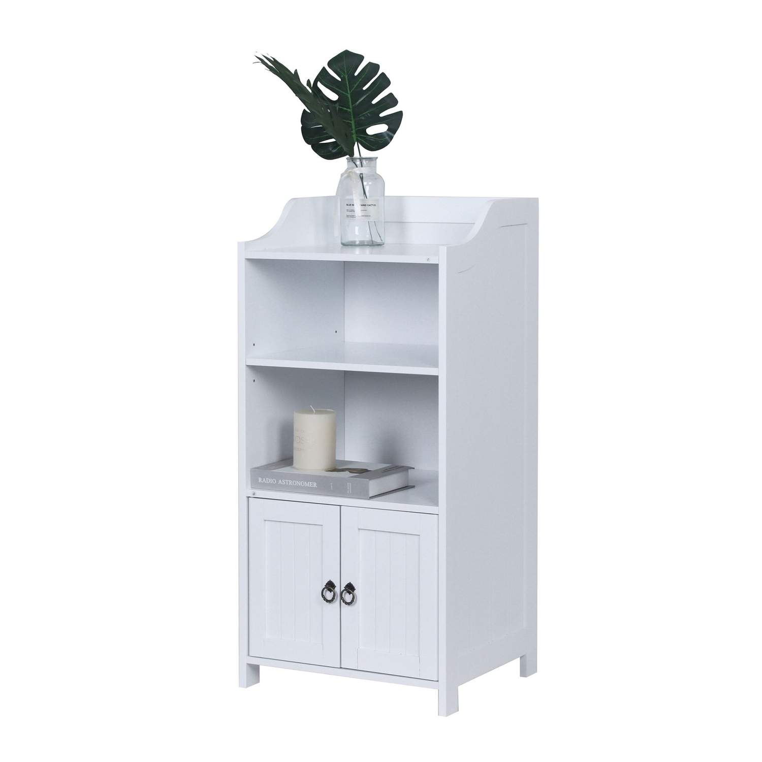 Badeværelsesskab – 4 hylder, 2 døre, kompakt design