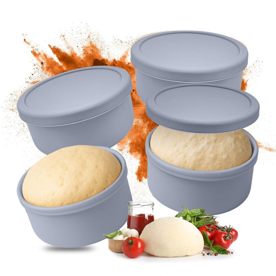 Jäsformslådor för pizzadeg med lock – set om 4, runda | Hem & Hobby | Pryloteket