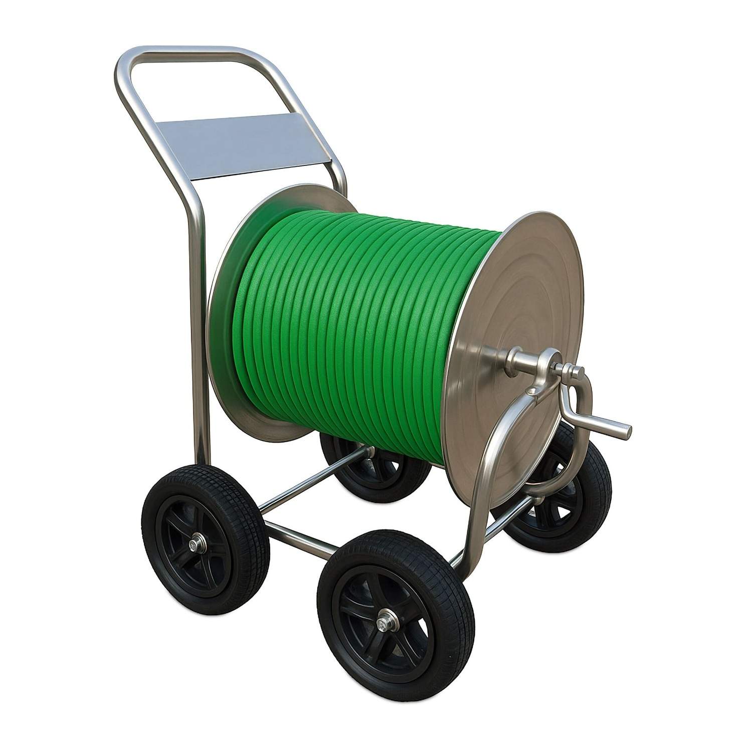 Haveslangevogn i rustfrit stål – XXL, 200 m kapacitet