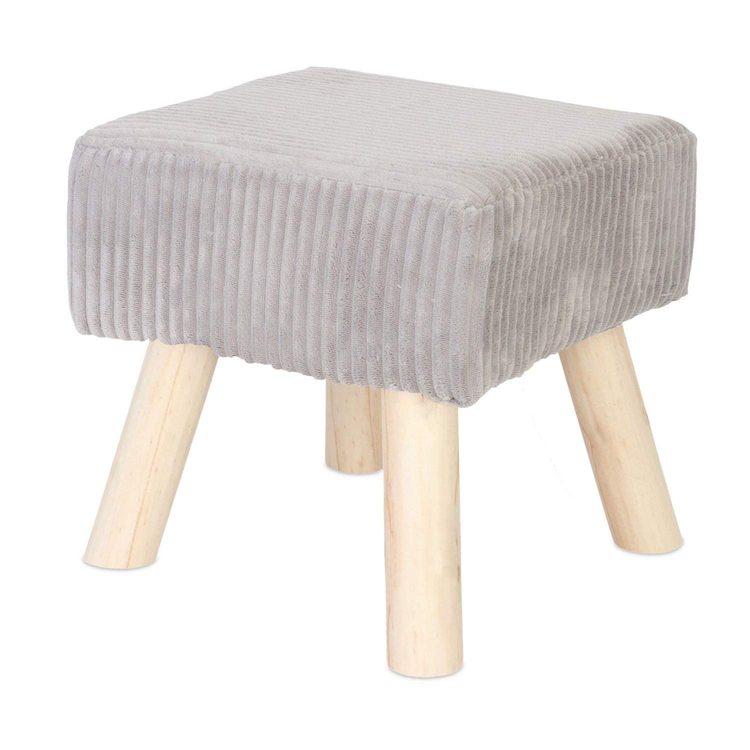 Puf med snor – polstret, træben, behageligt sæde