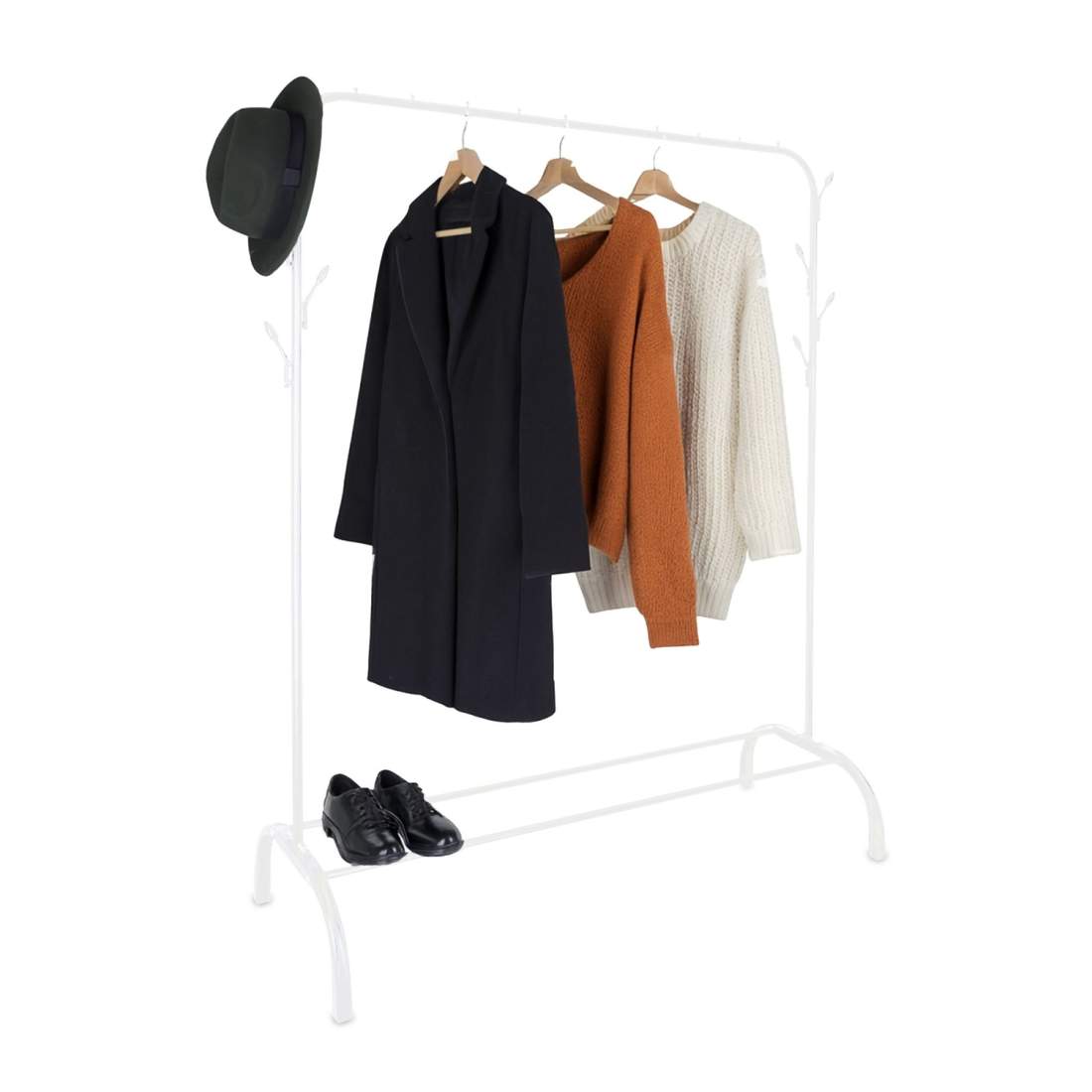 Järnkapphängare med hyllplan och 8 krokar – Snygg förvaringslösning | Hem & Hobby | Pryloteket