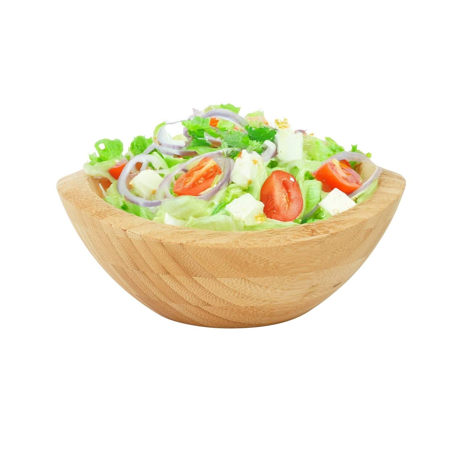 Oval bambus salatskål – naturlig, nem at rengøre