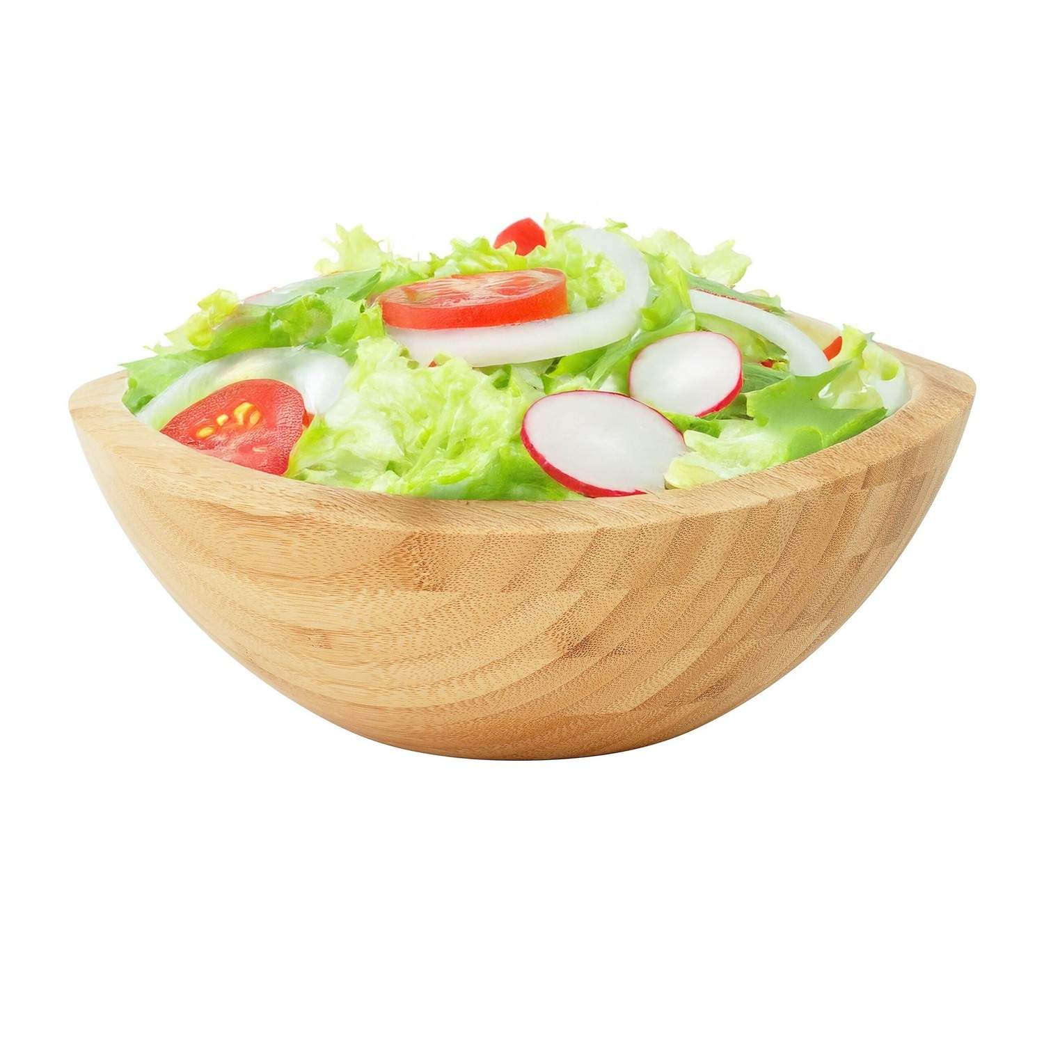 Oval bambus salatskål – naturlig, nem at rengøre
