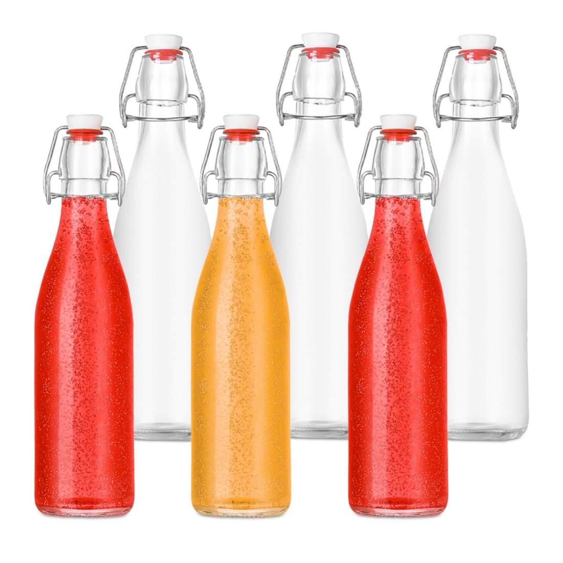 Glasflaskor Set om 6 – Klipplock, Skrivbara etiketter | Hem & Hobby | Pryloteket