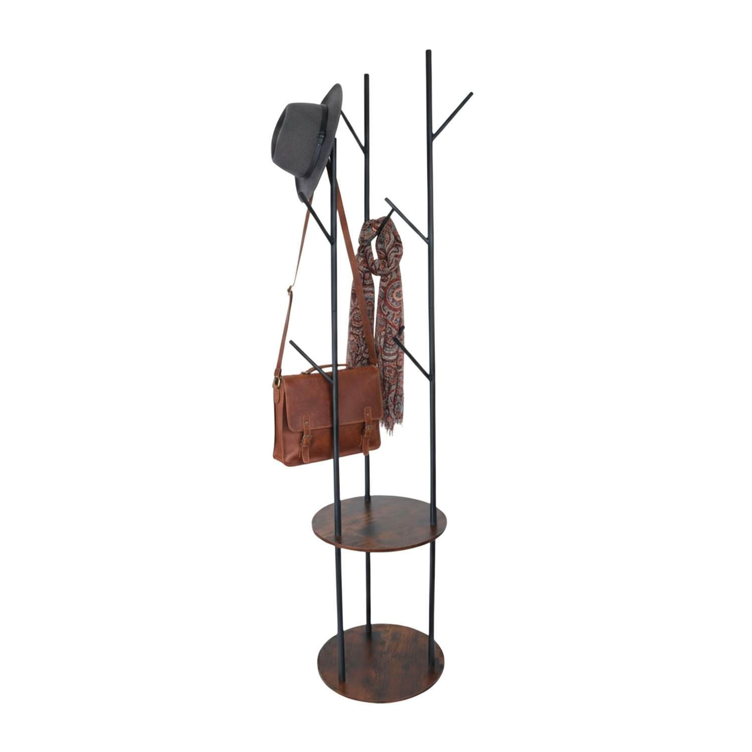 Kapphängare med hyllor – 175 cm, 8 krokar, industriell design | Hem & Hobby | Pryloteket