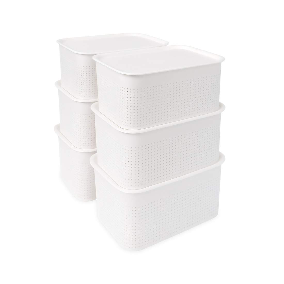 Stapelbara förvaringslådor med lock, set om 6 – ventilerade | Hem & Hobby | Pryloteket