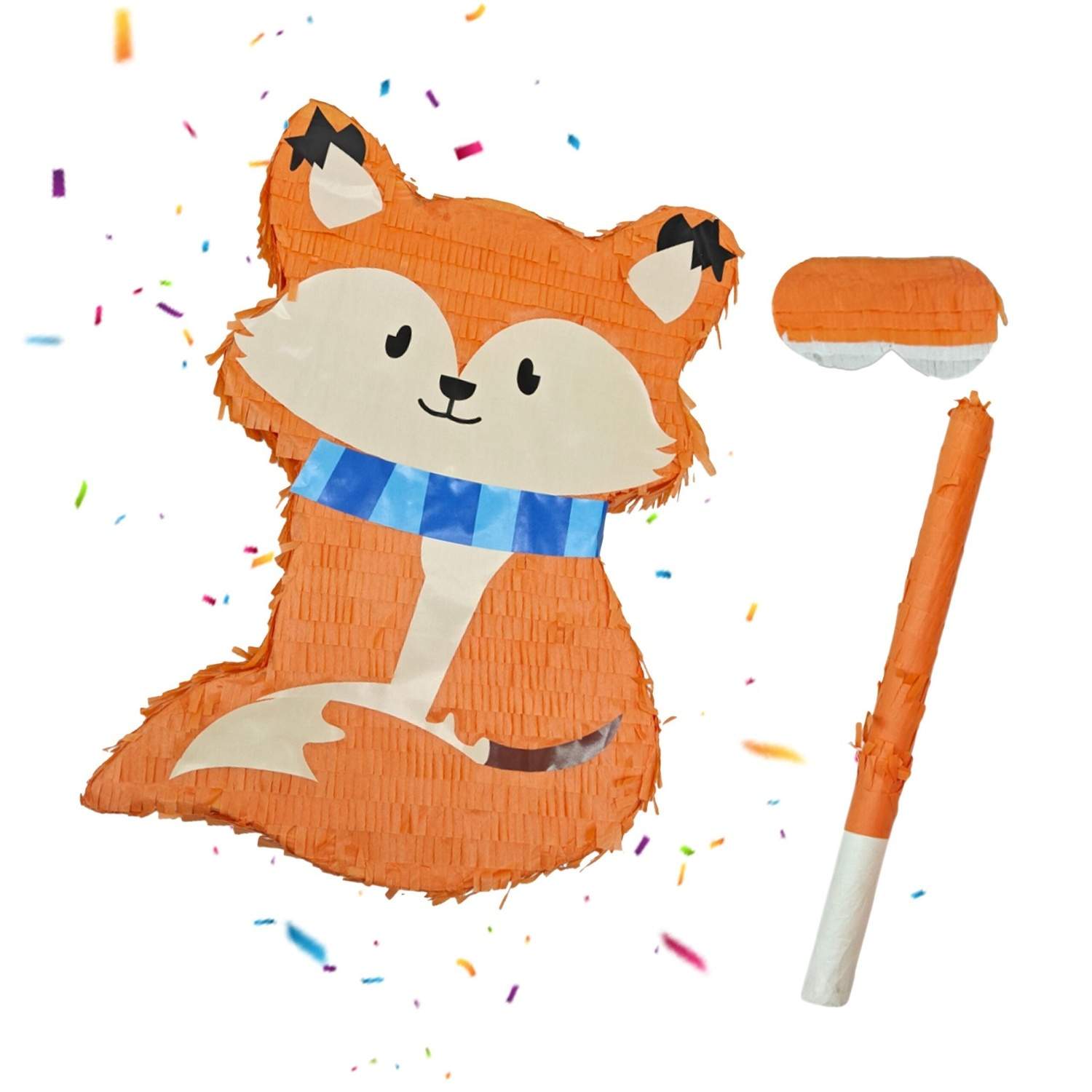 Ræve Piñata Sæt med Flagermus & Maske – Festsjov