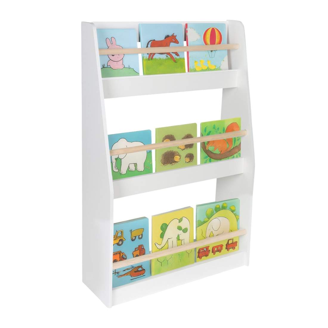 Barnbokhylla – 3 hyllor, vit, öppen design | Hem & Hobby | Pryloteket