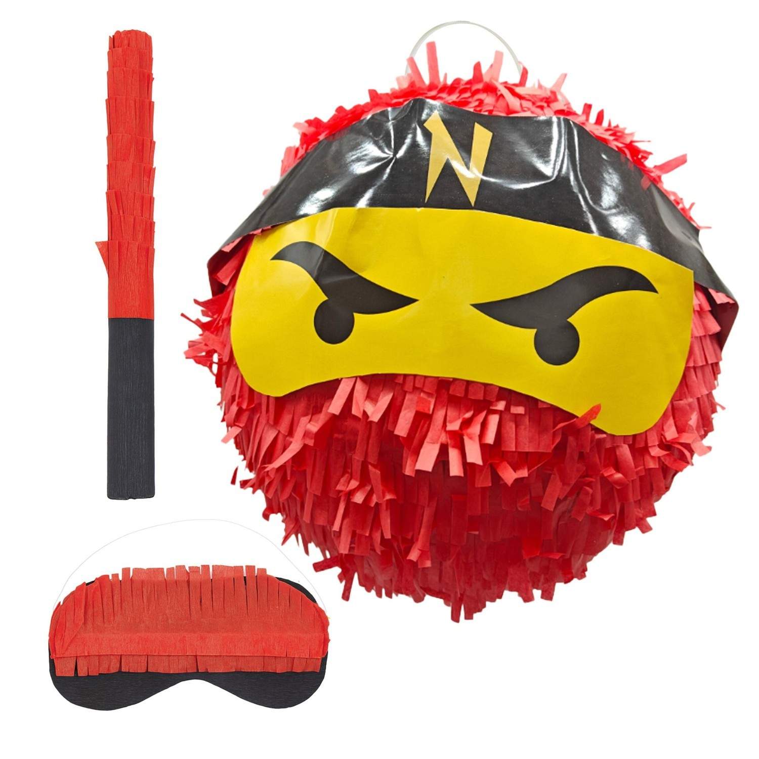 Ninja Piñata-sæt med flagermus og maske – sjov for børn