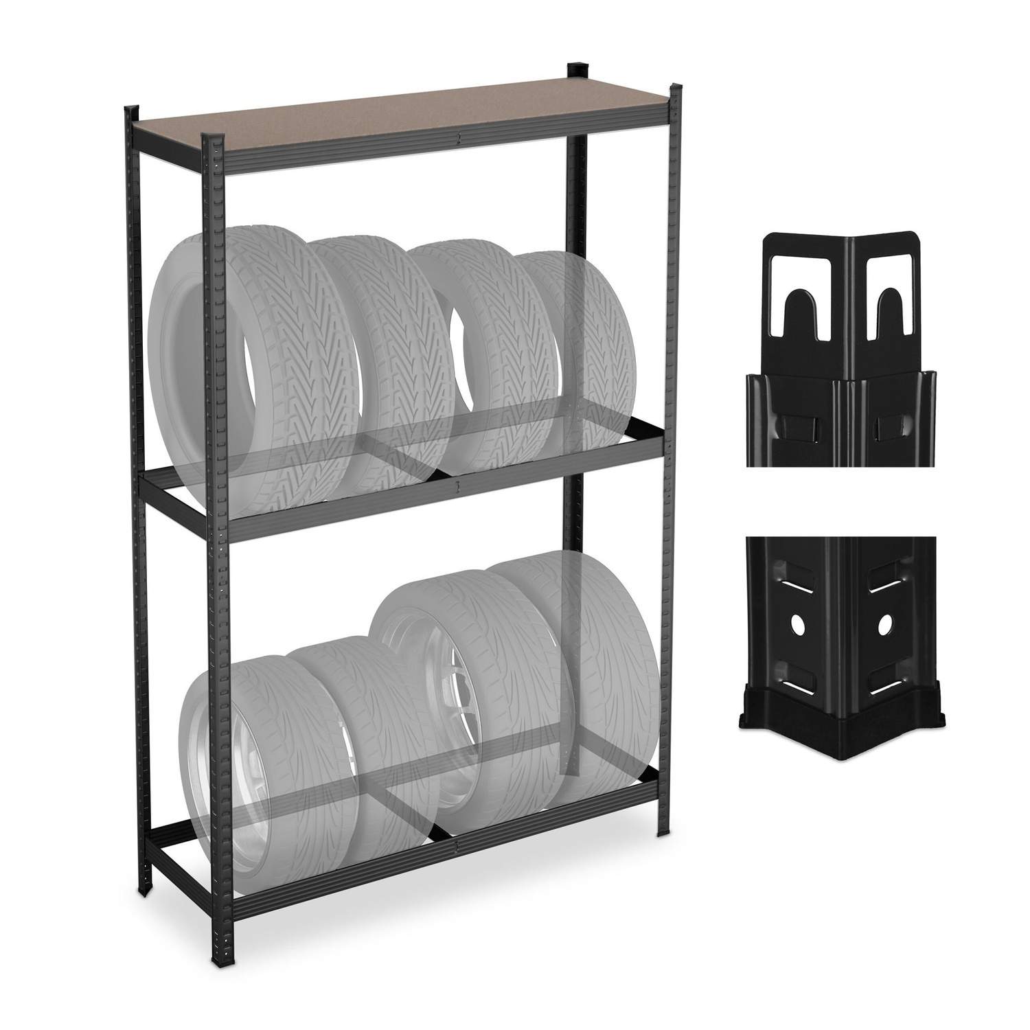 Dækstativ til 8 personer – Justerbar, pladsbesparende stålopbevaring