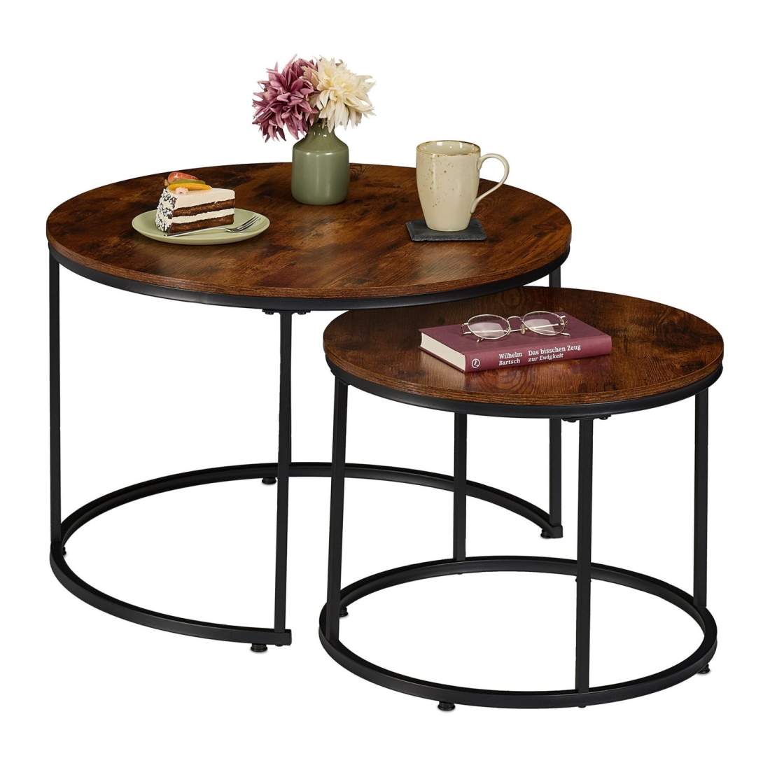 Industriella Soffbord – Set om 2, Trä & Metall | Hem & Hobby | Pryloteket