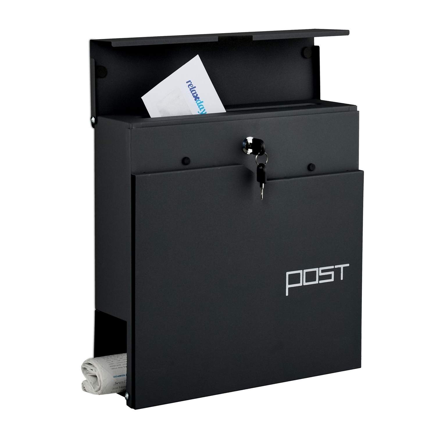 Postkasse med avisholder – Moderne design, sikker lås