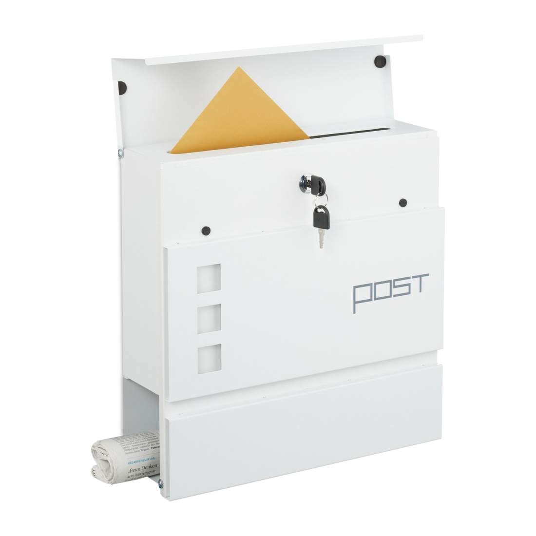 Väggmonterad järnbrevlåda med tidningsrör | Hem & Hobby | Pryloteket