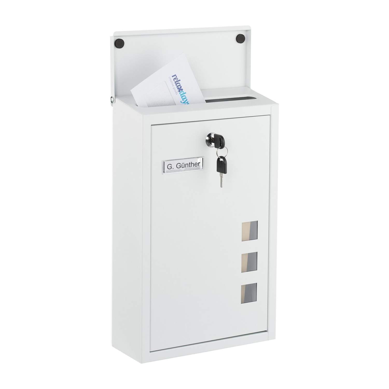 Vægmonteret postkasse med vinduer – kompakt design
