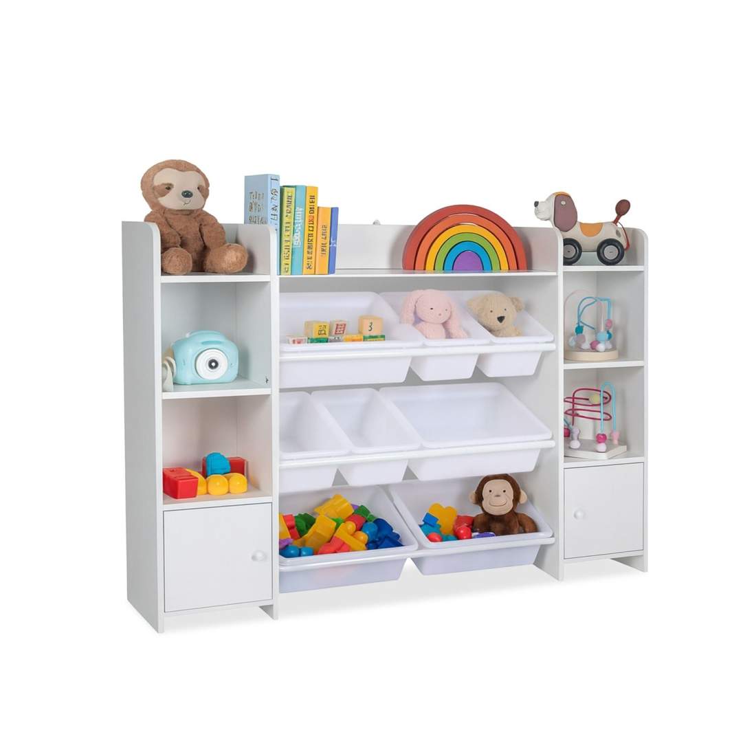 Leksakshylla för barn – 8 lådor, 6 fack, 3 hyllor | Hem & Hobby | Pryloteket