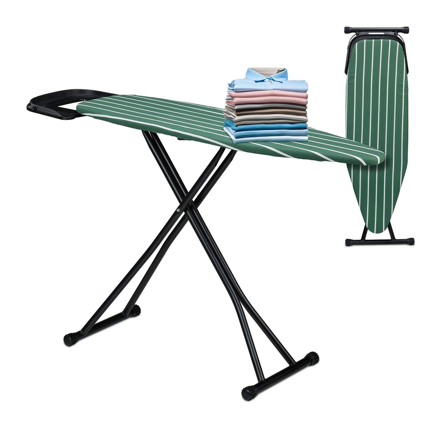 Højdejusterbart strygebræt, 121 x 39 cm, strygejernsstøtte