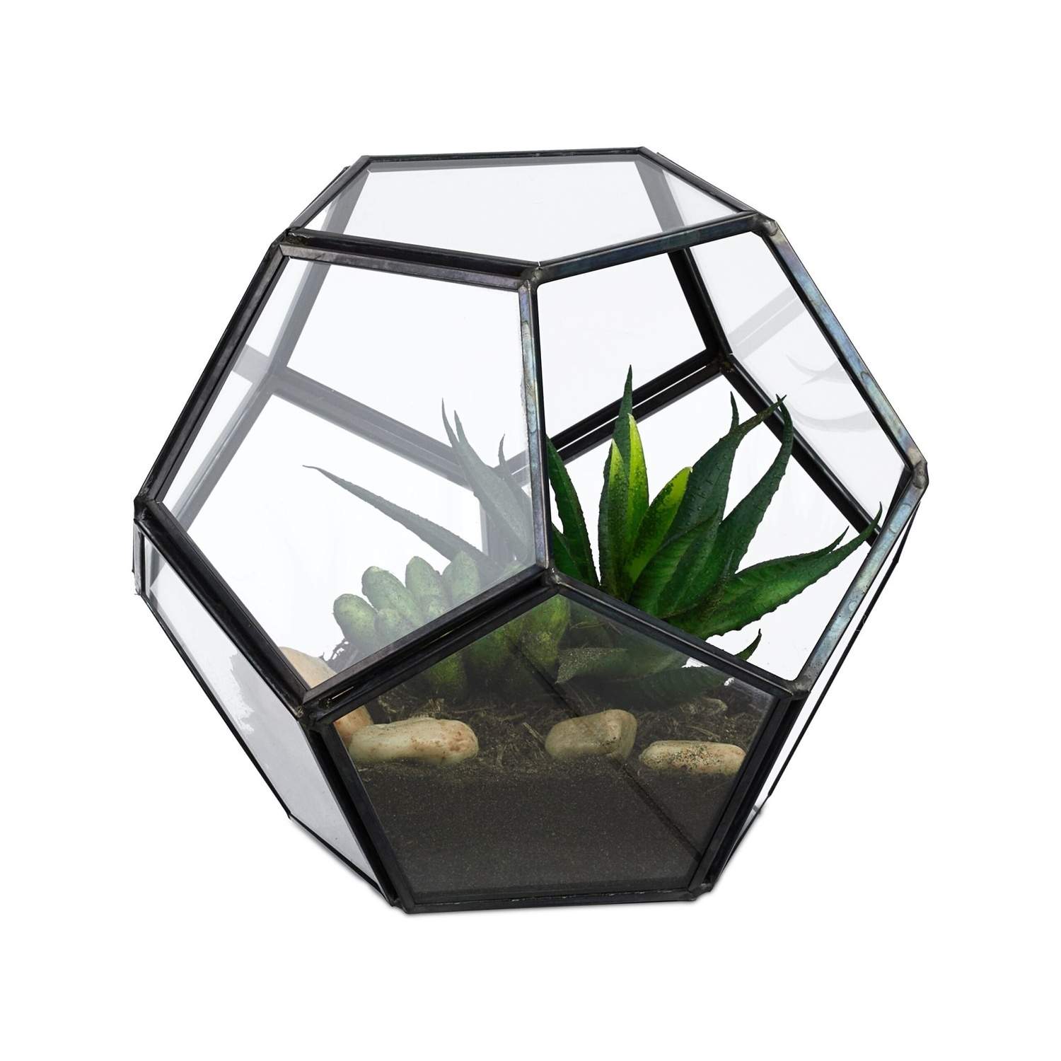 Geometrisk glasterrarium – åbent design til stueplanter