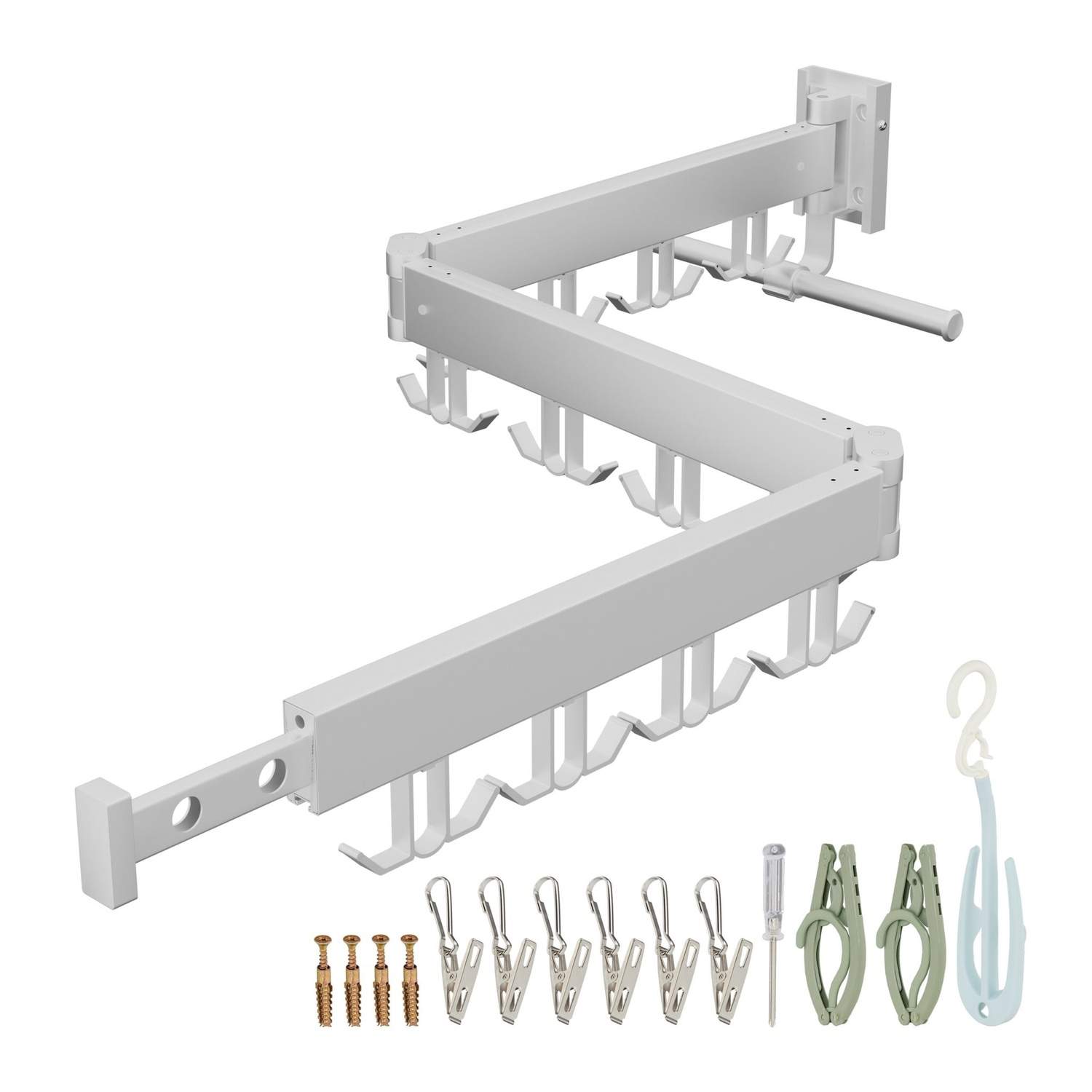 Vægmonteret, foldbar tørrestativ – Rustfrit aluminium