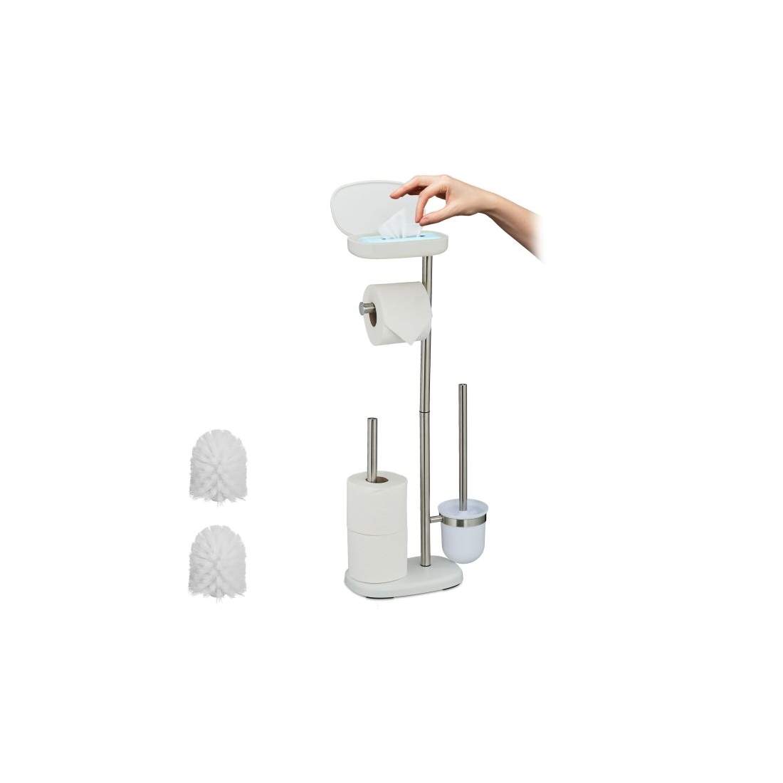 Toalettrullhållare i rostfritt stål med hylla och borste | Hem & Hobby | Pryloteket
