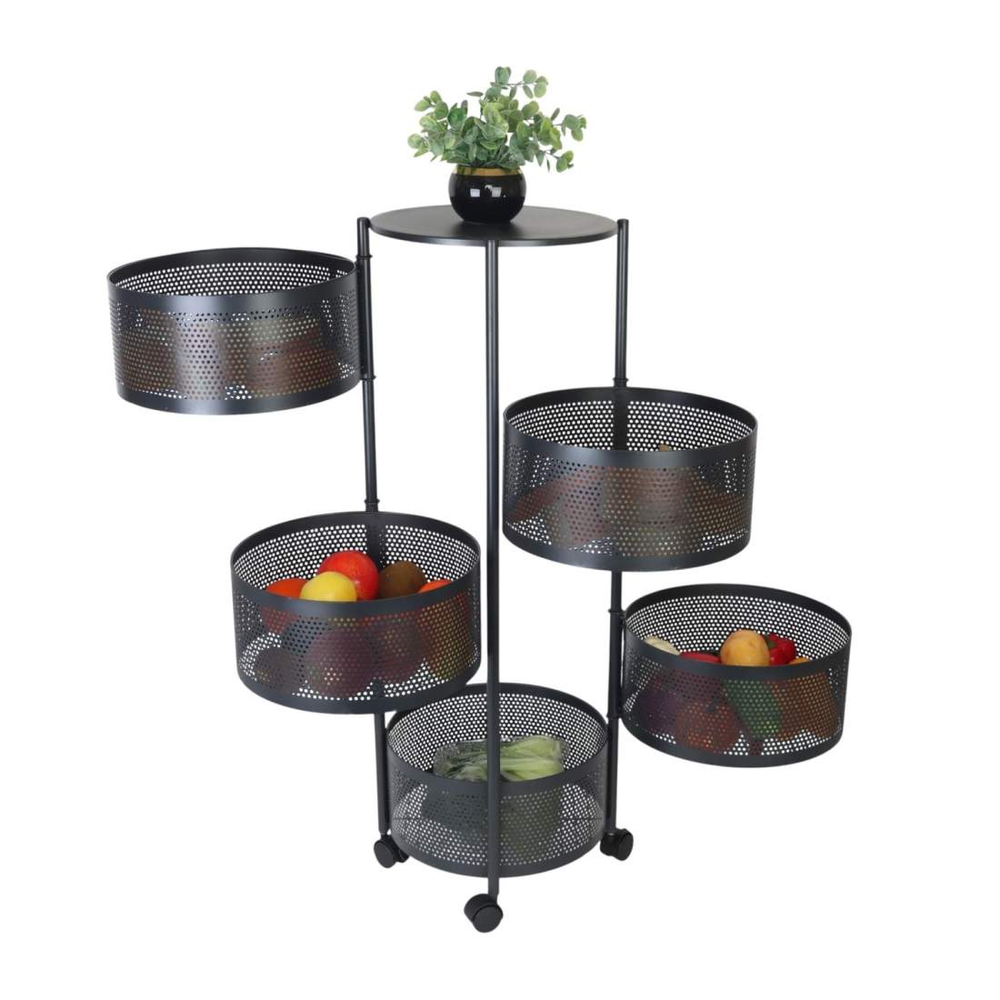 Köksvagn med svängbara hyllor – Rullande metallförvaring | Hem & Hobby | Pryloteket