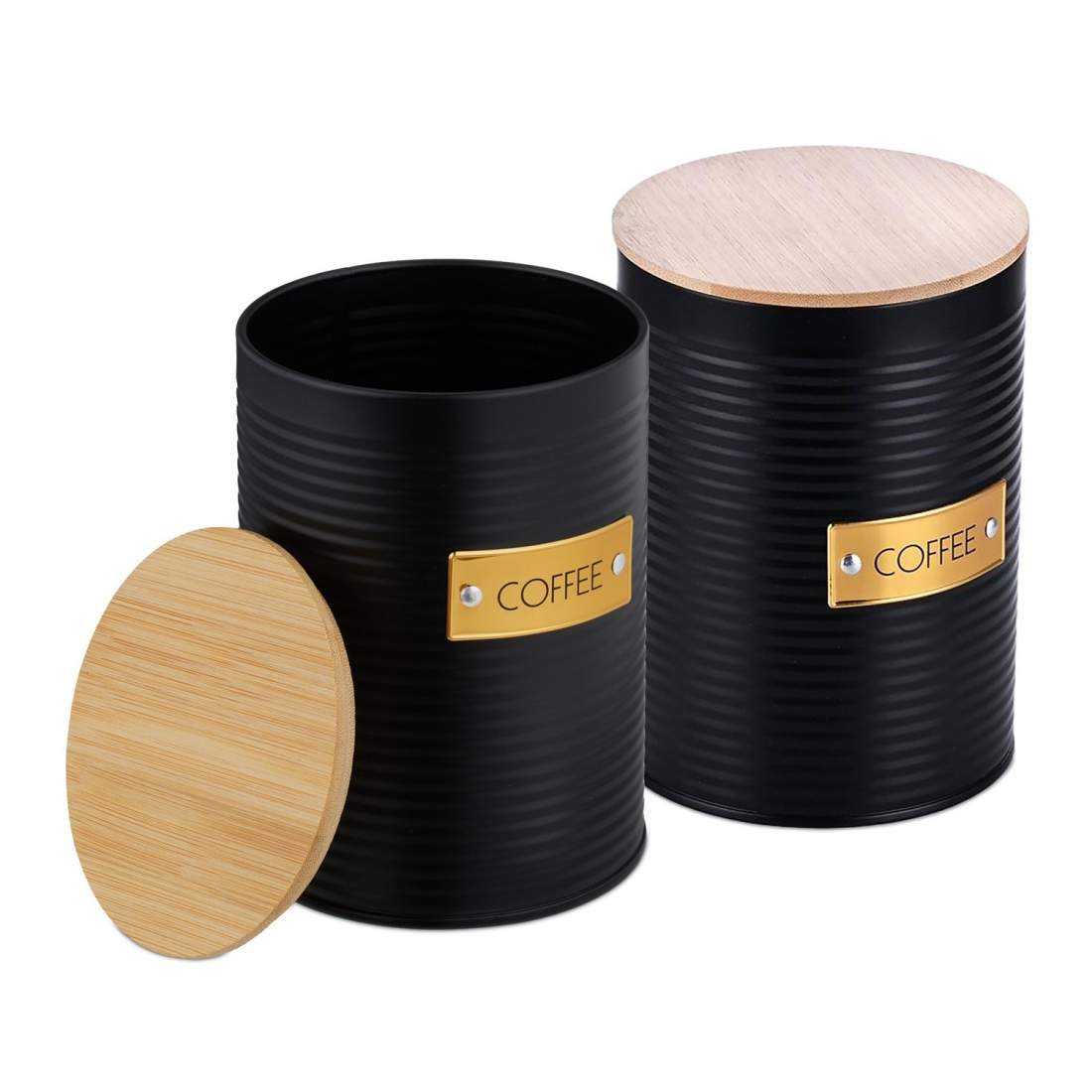 Kaffeförvaringsburk med lufttätt bambulock – svart | Hem & Hobby | Pryloteket