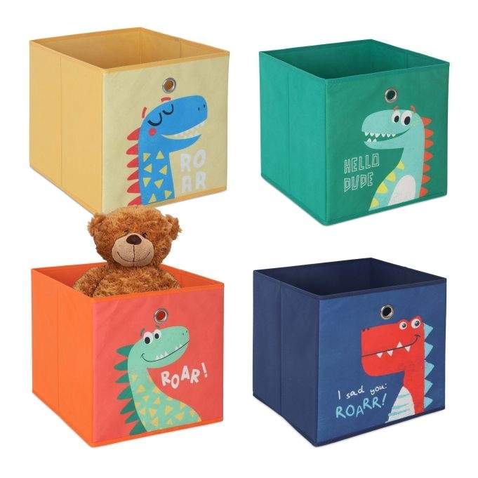 Opbevaringskasse til børn, sæt med 4 – sjove dyredesigns